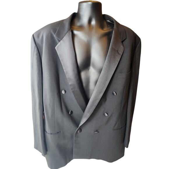Perry Ellis Double Breasted Suit Jacket 50 Long Tuxedo Style Formal Blazer USA - Picture 6 of 16